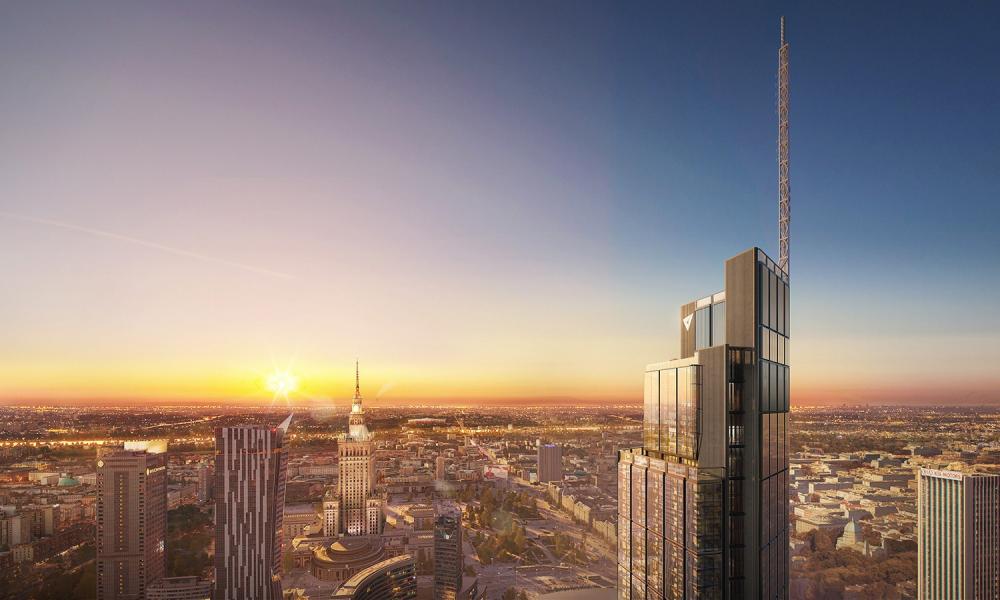 Varsói panoráma. A városban nem a Spark B az első WELL minősített épület, és ott épül Európa legmagasabb felhőkarcolója is